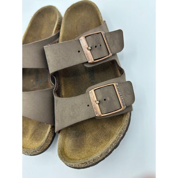 Birkenstock Arizona Sandals Size 34 EU (Kids/Small) Brown Leather Copper Buckles - Picture 12 of 16